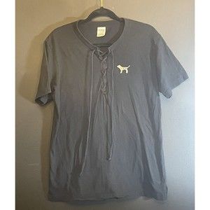 Victoria’s Secret Black Top Love Pink Women’s M Medium Sequin Dog A105